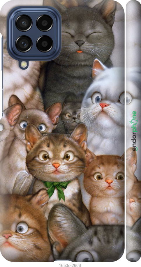

3D пластиковий матовий чохол "Коти" для Samsung Galaxy M53 M536B