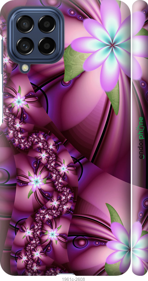 

3D пластиковий матовий чохол "Квіткова мозаїка" для Samsung Galaxy M53 M536B, Рожевий