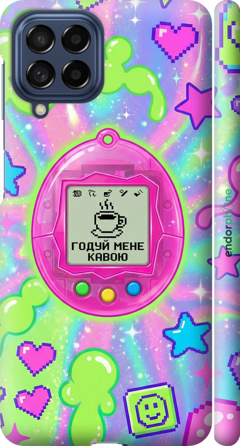 3D пластиковий матовий чехол Y2K Aesthetic Retro Pet: Годуй мене кавою для Samsung Galaxy M53 M536B - 6784m-2608 изображение 