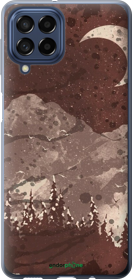 Силиконовый чехол С изображением лунного пейзажа в ночном лесу для Samsung Galaxy M53 M536B - 6546u-2608 изображение 