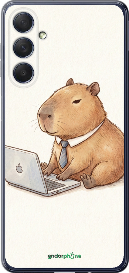 Силиконовый чехол Funny Capybara CEO Working для Samsung Galaxy M54 - 6777u-3039 изображение 