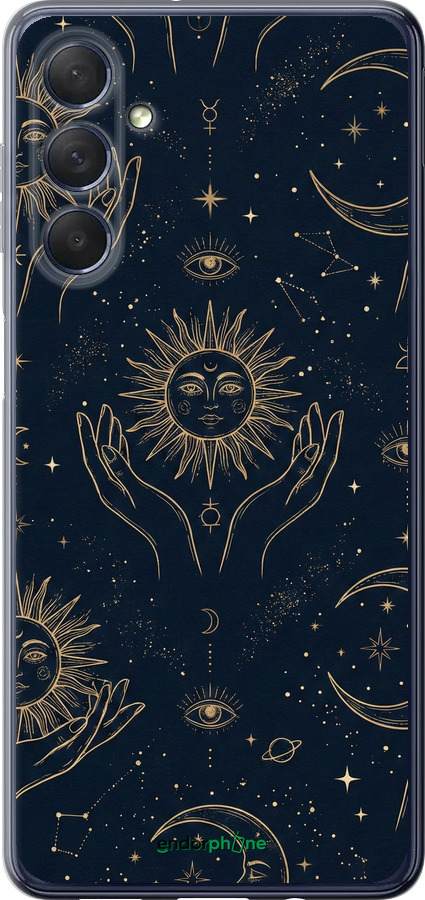 Силіконовий чехол Celestial Harmony: Sun & Moon Gold Mystic Pattern для Samsung Galaxy M54 - 6778u-3039 изображение 