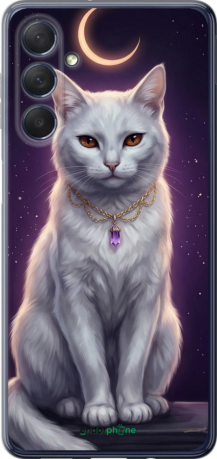 Силіконовий чехол Mystic White Cat Gothic Dark Purple Gold для Samsung Galaxy M54 - 6805u-3039 изображение 