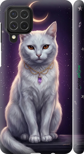 3D пластиковый матовый чехол Mystic White Cat Gothic Dark Purple Gold для Samsung Galaxy M62 - 6805m-2263 изображение 