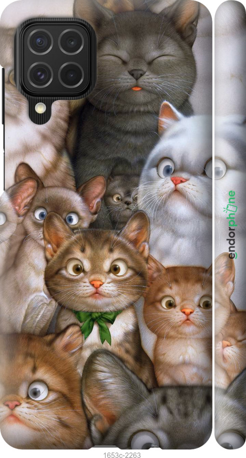 

3D пластиковий матовий чохол "Коти" для Samsung Galaxy M62