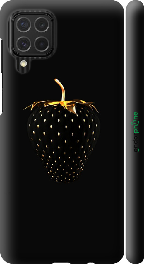 

3D пластиковий матовий чохол "Чорна полуниця" для Samsung Galaxy M62, Чорний