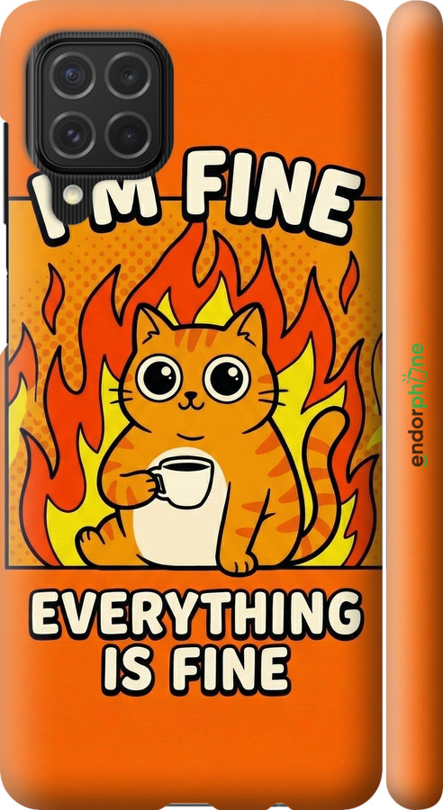 3D пластиковий матовий чехол Funny Cat для Samsung Galaxy M62 - 6786m-2263 изображение 