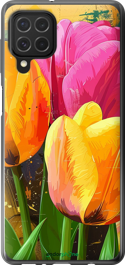 Силіконовий чехол Намальовані тюльпани для Samsung Galaxy M62 - 5990u-2263 изображение 