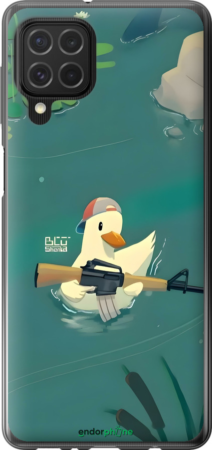 Силіконовий чехол Каченя з автоматом для Samsung Galaxy M62 - 6356u-2263 изображение 