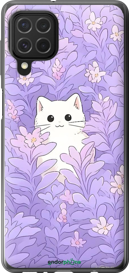 Силіконовий чехол Котик в цветах для Samsung Galaxy M62 - 6390u-2263 изображение 