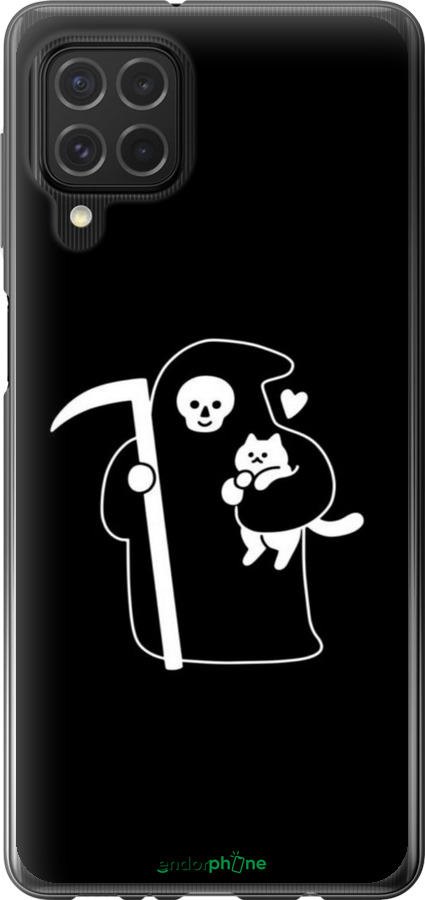 Силіконовий чехол Мінімалістичний арт: смерть та кішка для Samsung Galaxy M62 - 6529u-2263 изображение 