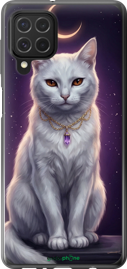 Силиконовый чехол Mystic White Cat Gothic Dark Purple Gold для Samsung Galaxy M62 - 6805u-2263 изображение 