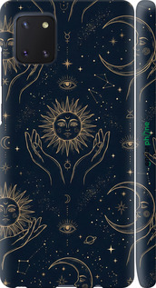 3D пластиковый матовый чехол Celestial Harmony: Sun & Moon Gold Mystic Pattern для Samsung Galaxy Note 10 Lite - 6778m-1872 изображение 