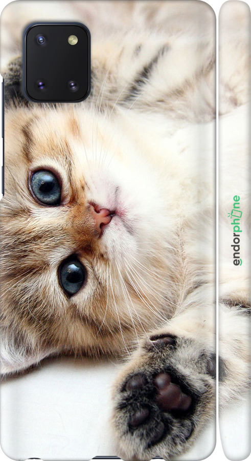 3D пластиковый матовый чехол Котик для Samsung Galaxy Note 10 Lite - 6024m-1872 изображение 
