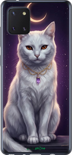 Силиконовый чехол Mystic White Cat Gothic Dark Purple Gold для Samsung Galaxy Note 10 Lite - 6805u-1872 изображение 