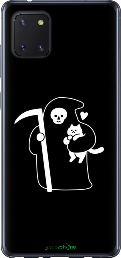 2D пластиковый чехол Минималистичный арт: смерть и кошка для Samsung Galaxy Note 10 Lite - 6529t-1872 изображение 