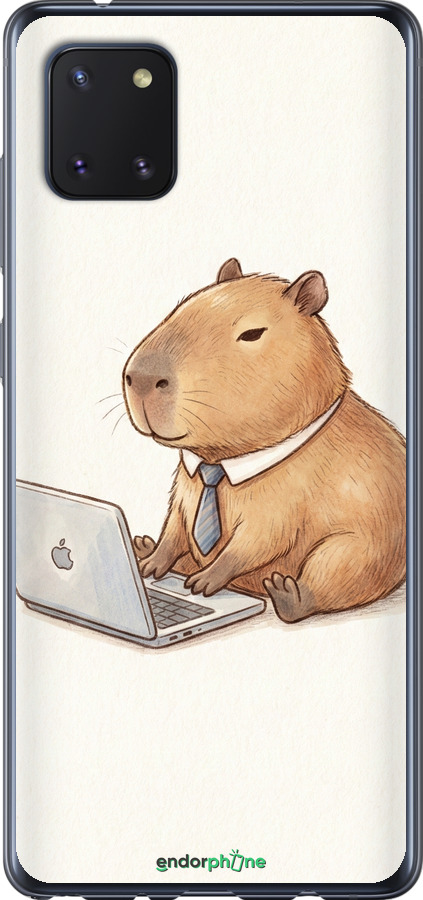 2D пластиковый чехол Funny Capybara CEO Working для Samsung Galaxy Note 10 Lite - 6777t-1872 изображение 