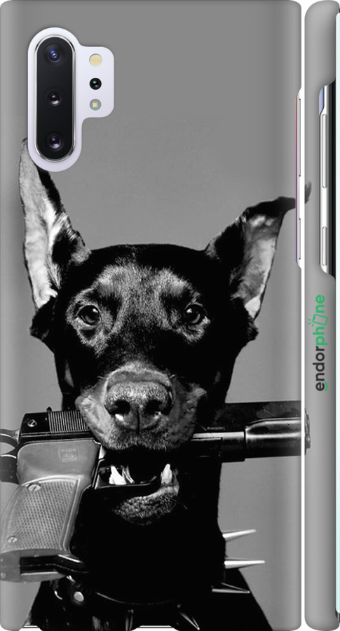 

3D-muovi matta cover "Dobermanni" for Samsung Galaxy Note 10 Plus, Harmaa