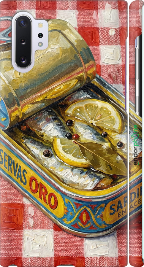 3D пластиковый матовый чехол Vintage Sardine Tin Phone для Samsung Galaxy Note 10 Plus - 6772m-1756 изображение 