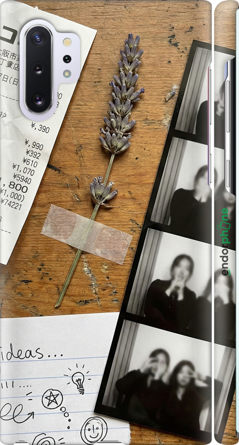 3D пластиковый матовый чехол Aesthetic Scrapbook Collage для Samsung Galaxy Note 10 Plus - 6773m-1756 изображение 