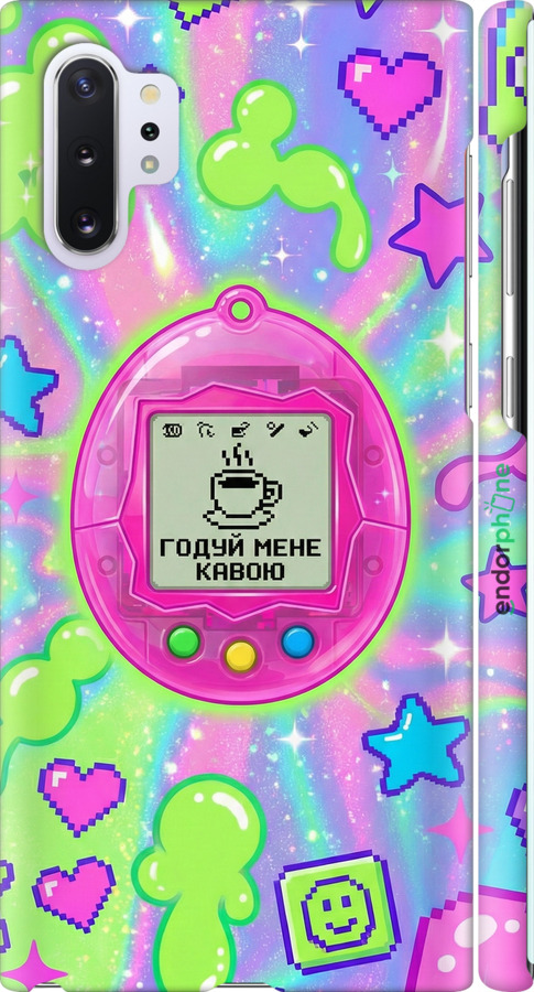 3D пластиковый матовый чехол Y2K Aesthetic Retro Pet: Годуй мене кавою для Samsung Galaxy Note 10 Plus - 6784m-1756 изображение 