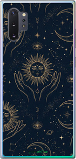 Силиконовый чехол Celestial Harmony: Sun & Moon Gold Mystic Pattern для Samsung Galaxy Note 10 Plus - 6778u-1756 изображение 