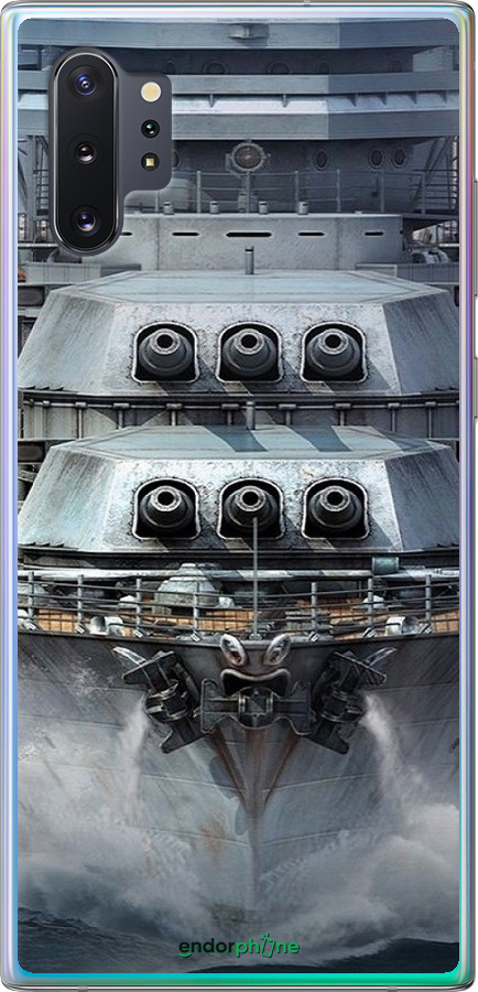 2D пластиковый чехол Линкор, world of tanks, wargaming, военный корабль для Samsung Galaxy Note 10 Plus - 6453t-1756 изображение 