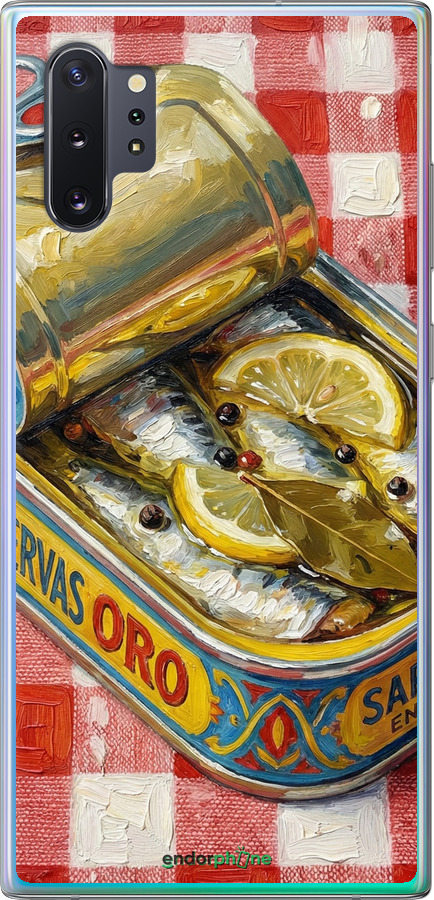 Силиконовый чехол Vintage Sardine Tin Phone для Samsung Galaxy Note 10 Plus - 6772u-1756 изображение 