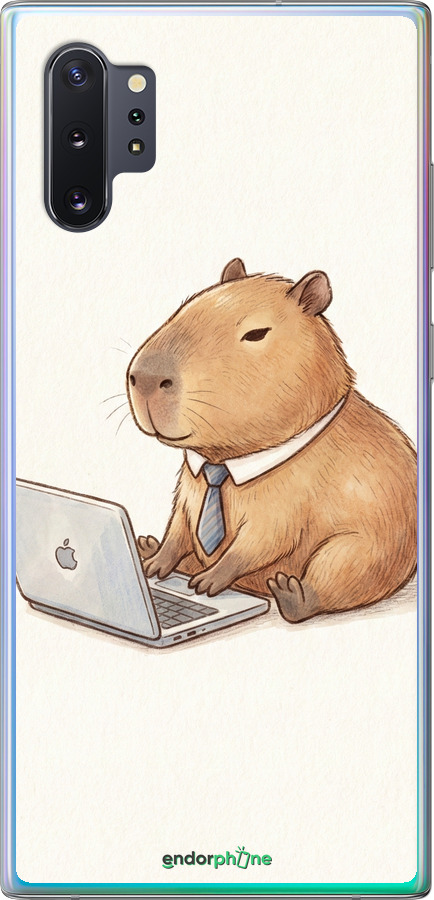 Силиконовый чехол Funny Capybara CEO Working для Samsung Galaxy Note 10 Plus - 6777u-1756 изображение 