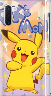 3D пластиковый матовый чехол Пикачу для Samsung Galaxy Note 10 - 6383m-1718 изображение 