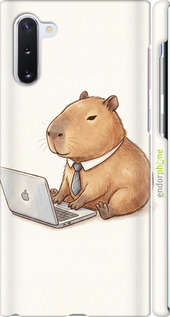 3D пластиковый матовый чехол Funny Capybara CEO Working для Samsung Galaxy Note 10 - 6777m-1718 изображение 