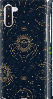 3D пластиковый матовый чехол Celestial Harmony: Sun & Moon Gold Mystic Pattern для Samsung Galaxy Note 10 - 6778m-1718 изображение 