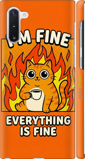 3D пластиковый матовый чехол Funny Cat для Samsung Galaxy Note 10 - 6786m-1718 изображение 