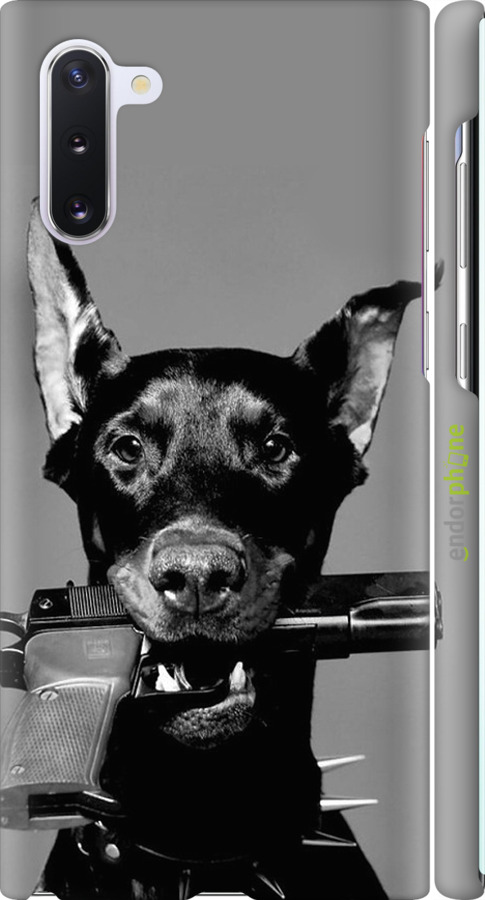 

Plástico mate 3D Capa "Doberman" para Samsung Galaxy Note 10, Cinzento