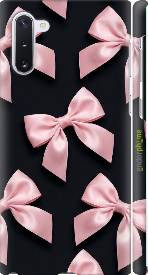 3D пластиковый матовый чехол Coquette Ribbons Dark Coquette для Samsung Galaxy Note 10 - 6767m-1718 изображение 