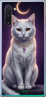 2D пластиковий чехол Mystic White Cat Gothic Dark Purple Gold для Samsung Galaxy Note 10 - 6805t-1718 изображение 