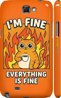 3D пластиковый матовый чехол Funny Cat для Samsung Galaxy Note 2 N7100 - 6786m-17 изображение 