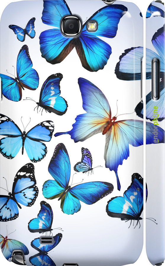 3D пластиковый матовый чехол Бабочки для Samsung Galaxy Note 2 N7100 - 6023m-17 изображение 