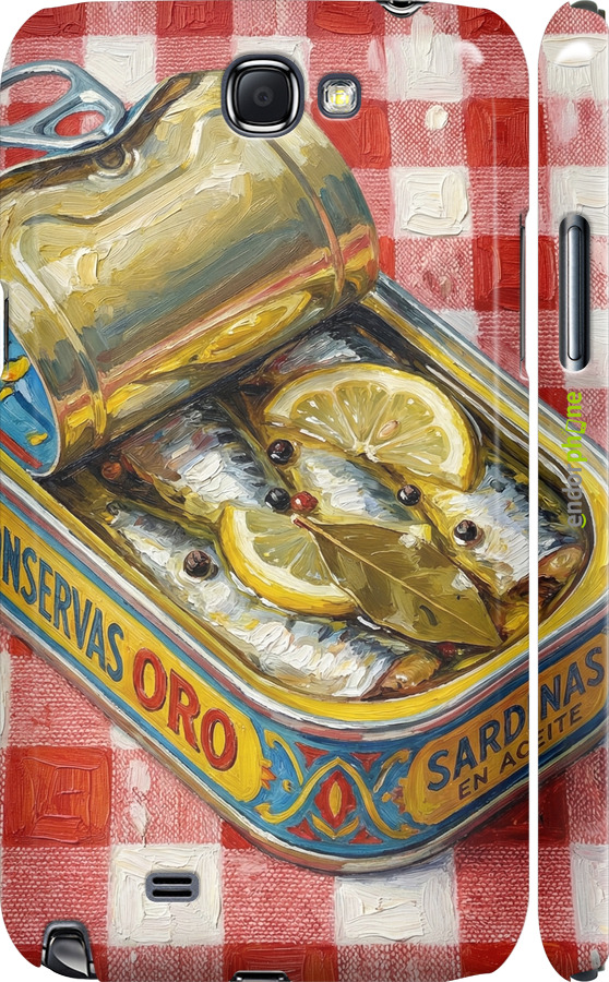 3D пластиковый матовый чехол Vintage Sardine Tin Phone для Samsung Galaxy Note 2 N7100 - 6772m-17 изображение 