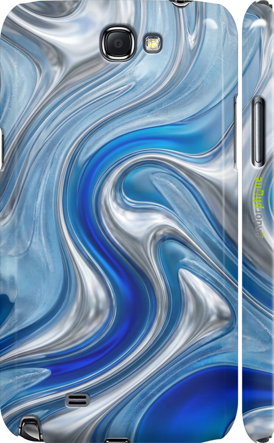 3D пластиковий матовий чехол Liquid Chrome для Samsung Galaxy Note 2 N7100 - 6781m-17 изображение 