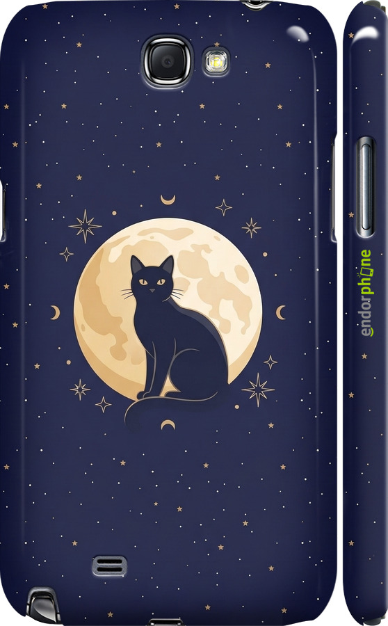 3D пластиковый матовый чехол Cute Cat Celestial/Witchy для Samsung Galaxy Note 2 N7100 - 6787m-17 изображение 
