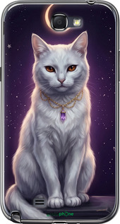 2D пластиковый чехол Mystic White Cat Gothic Dark Purple Gold для Samsung Galaxy Note 2 N7100 - 6805t-17 изображение 