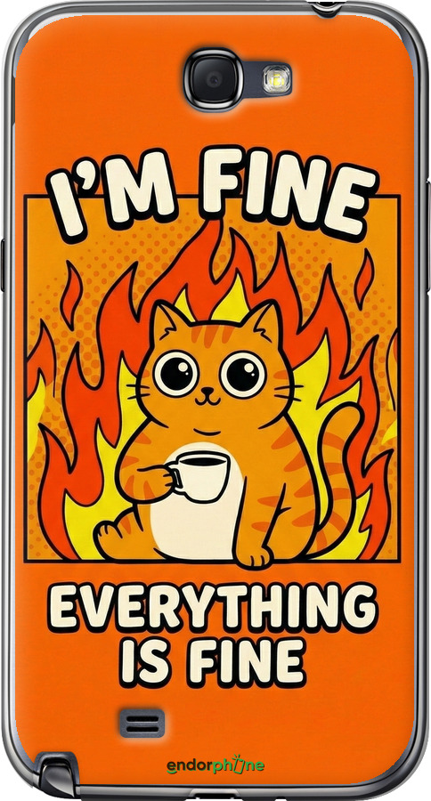 2D пластиковый чехол Funny Cat для Samsung Galaxy Note 2 N7100 - 6786t-17 изображение 