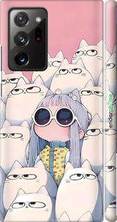 3D пластиковый матовый чехол Малышка с котами для Samsung Galaxy Note 20 Ultra - 6295m-2051 изображение 