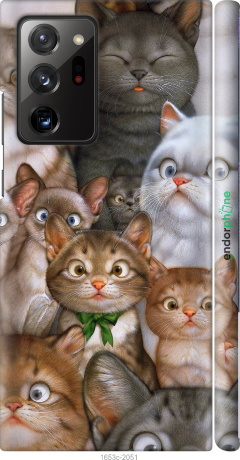 

3D пластиковий матовий чохол "Коти" для Samsung Galaxy Note 20 Ultra