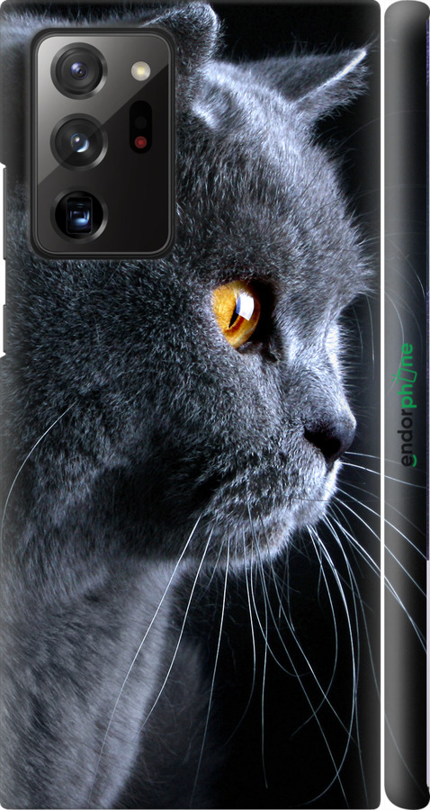 

3D пластиковий матовий чохол "Гарний кіт" для Samsung Galaxy Note 20 Ultra, Чорний