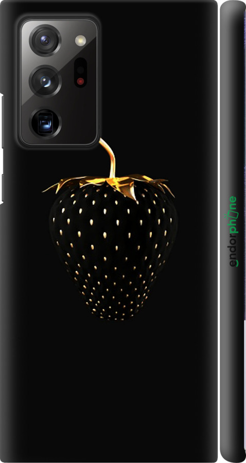 

3D пластиковий матовий чохол "Чорна полуниця" для Samsung Galaxy Note 20 Ultra, Чорний