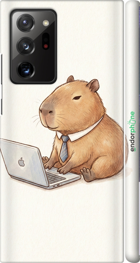 3D пластиковый матовый чехол Funny Capybara CEO Working для Samsung Galaxy Note 20 Ultra - 6777m-2051 изображение 