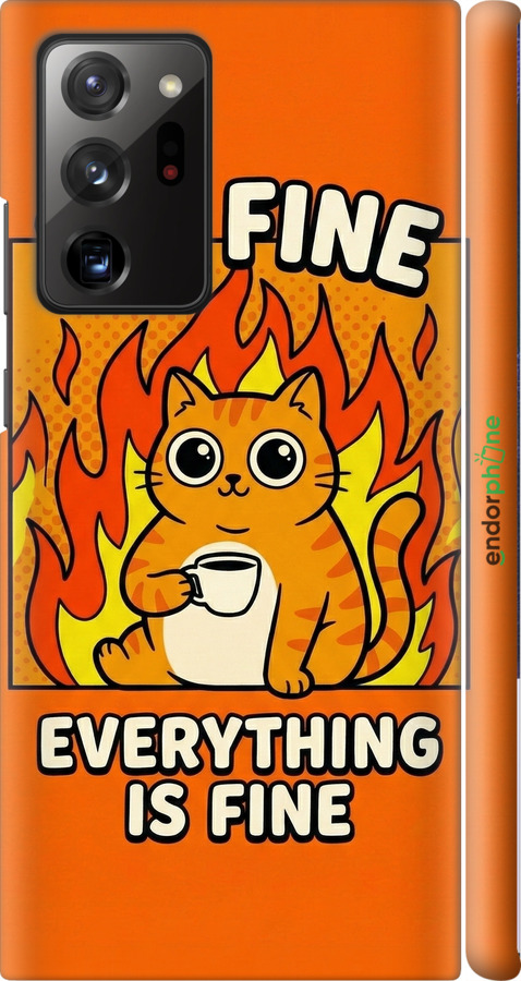 3D пластиковий матовий чехол Funny Cat для Samsung Galaxy Note 20 Ultra - 6786m-2051 изображение 