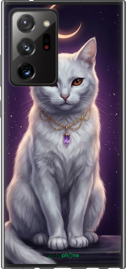 Силиконовый чехол Mystic White Cat Gothic Dark Purple Gold для Samsung Galaxy Note 20 Ultra - 6805u-2051 изображение 